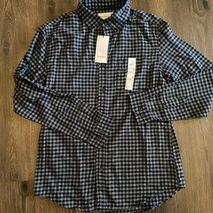 Goodfellow & Co Grey and Black Plaid Shirt size medium